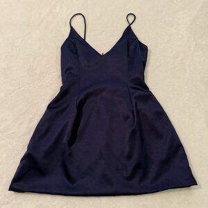Lorette Strappy Fit & Flare Cocktail Party Dance Mini Dress Womens Blue L